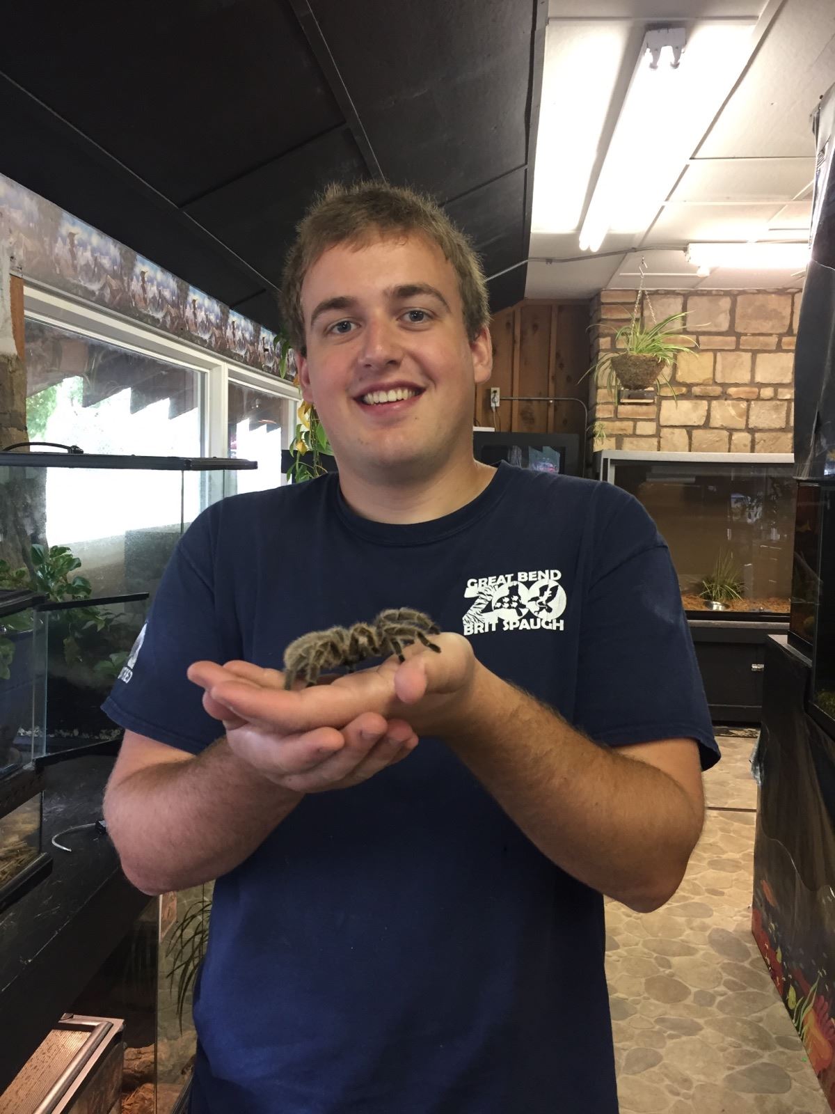 Alex with tarantula