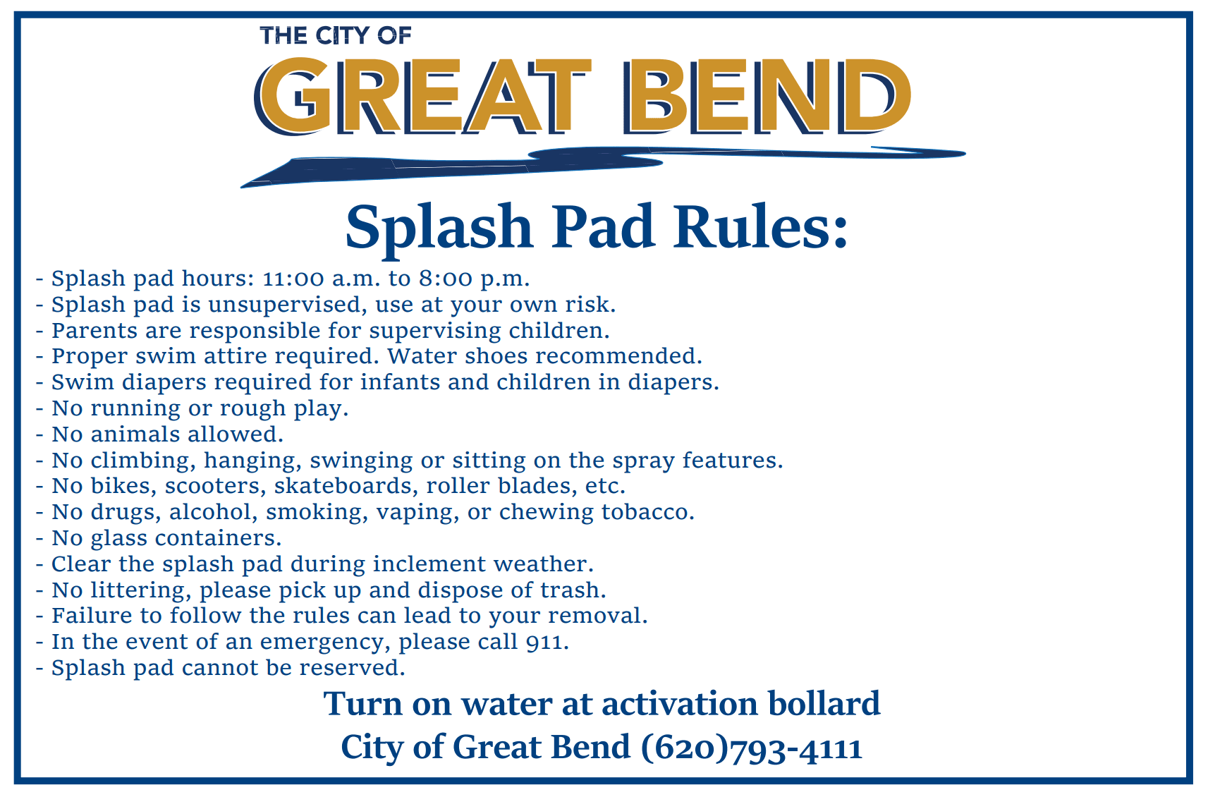 2024 SPLASH PAD RULES